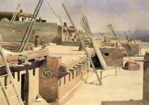 swamp cooler on rooftop of adobe home in Albuquerque New Mexico - how effective are swamp coolers in new mexico