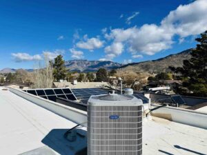 swamp cooler on Albuquerque home roof